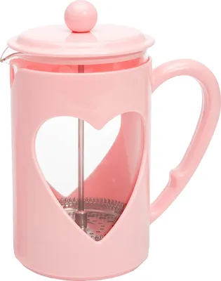 Produktbild von Paris Hilton French Press im Herzdesign 1L Kaffeepresse aus Glas und Kunststoff mit Edelstahlfilter, Cool-Touch-Griff, Tropffrei, Temperaturbeständig