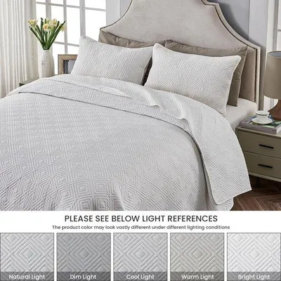 Produktbild von Famanu Sprei 180 x 220 cm - Weiß, mit 1 Kissenbezug 50 x 75 cm