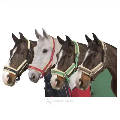 Produktbild von Eskadron Halfter mit Dornschnalle FAUXFUR Größe - X-Warmblut Farbe - pepperred