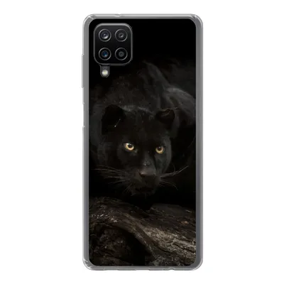 Produktbild von MuchoWow® Handyhülle Schutzhülle Hülle für Samsung Galaxy A12 Panther - Wald - Augen Silikon Softcase Handy Hülle - Bild