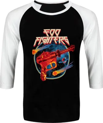 Produktbild von Foo Fighters - T-Shirt für Herren/Damen Uni Raglanärmel RO5080 (L) (Schwarz/Weiß)