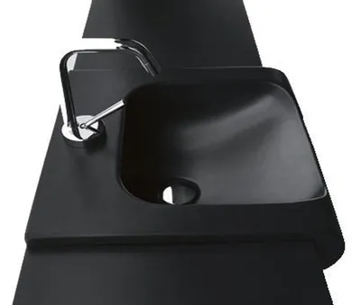 Produktbild von Kerasan INKA Keramik-Waschtisch 40x40cm, schwarz matt