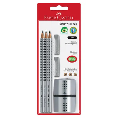 Immagine prodotto di FABER-CASTELL Grip 2001 Set 3 BS silber BK
