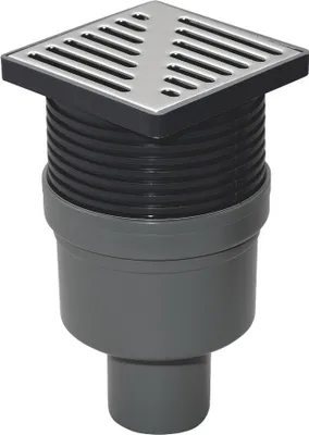 Obrázok produktu pre Kanálová mriežka 100x100 mm, výškovo nastaviteľná, podlahový odtok