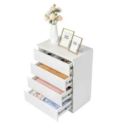 Produktbild von Kommode mit Schubladen – Nachttisch – Aufbewahrungsschrank – Nachttisch mit Schubladen – Beistelltisch – Grifflos – 60 x 38 x 78 cm – Weiß