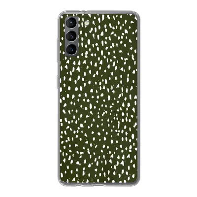 Produktbild von MuchoWow® Handyhülle Schutzhülle Hülle für Samsung Galaxy S21 Plus Polka dots - Weiß - Schwarz Silikon Softcase Handy Hülle - Handy-Tasche