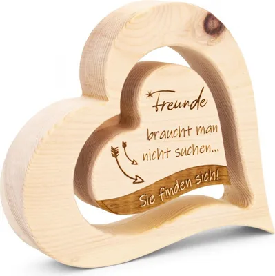 Produktbild von Zirbenherz 20cm Freunde braucht man nicht suchen