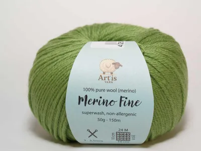 Image de Merino Fine Art'is Yarn 100 % pure Laine | Superwash et hypoallergénique (50 g/150 m) (130 vert pomme)