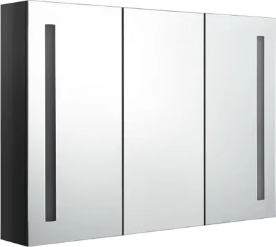 Obrázok produktu pre vidaXL LED zrkadlová skrinka do kúpeľne 89x14x62 cm lesklá čierna