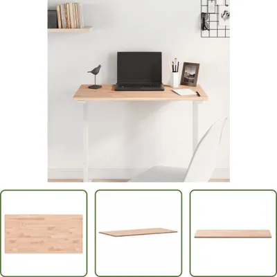Productafbeelding van De Living Store tafelblad, 80x40x1,5 cm, rechthoekig, massief beukenhout