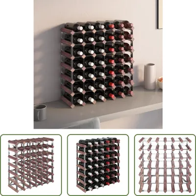 Produktbild von The Living Store Weinregal für 42 Flaschen Braun Massivholz Kiefer