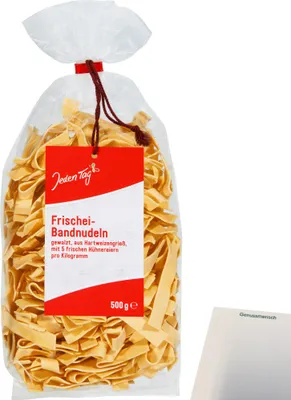 Produktbild von Jeden Tag gewalzte Bandnudeln (500g Packung) + usy Block