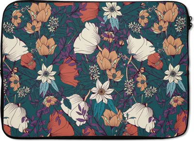 Produktbild von MuchoWow® Laptop Hülle 13 Zoll Botanisch - Vintage - Blumen Laptoptasche - Laptophülle - Sleeve - Rundumschutz