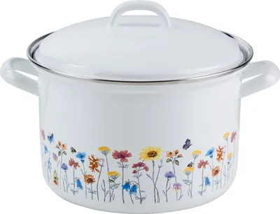 Produktbild von Riess Fleischtopf Flora mit Deckel Ø22cm 4,5 Liter Emaille Country