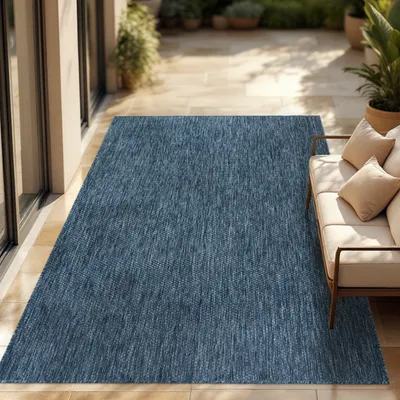 Immagine prodotto di Tappeto per interni ed esterni a trama piatta monocromatico moderno resistente alle intemperie per terrazza cucina dimensioni 120x160 cm