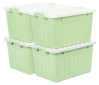 Obrázok produktu pre Sada 15 litrových úložných boxov Cetomo, plastové boxy s výstupnými hranami, vrátane veka