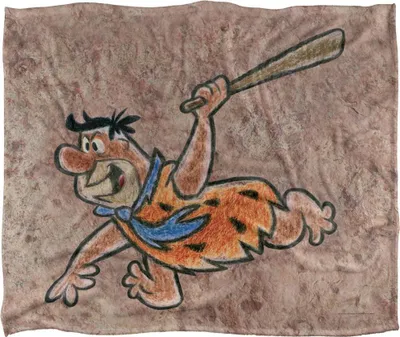 Obrázek produktu pro Flintstoneovi - deka "Wall Drawing", hedvábná, superměkká TV25042 (jedna velikost) (barevná)