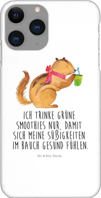 Produktbild von Mr. & Mrs. Panda Iphone 11 Pro Handyhülle Eichhörnchen Smoothie - Weiß - Geschenk, Handy Case, Diät, Premium Kunststoff, Green Smoothies, Lustige Sprüche, Abnehmen