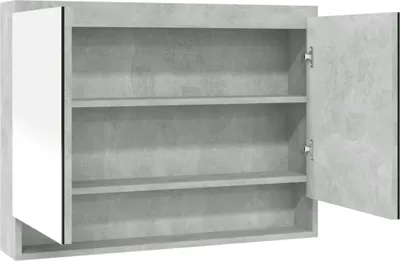 Immagine prodotto di vidaXL Armadio a specchio per bagno 80x15x60 cm MDF grigio cemento
