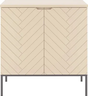 Produktbild von Waschbeckenunterschrank 80 cm breit in kaschmir mit gefrästen Fronten ANGERA-140
