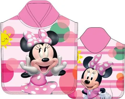 Produktbild von Minnie Mouse Badeponcho Kinder Poncho mit Kapuze 50 x 100cm