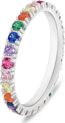 Produktbild von Charmanter Silberring mit farbigen Zirkonen RI118WRBW - Ring: 58 mm