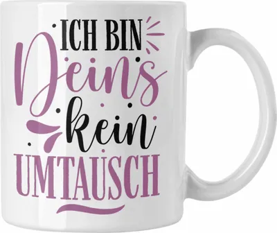Produktbild von Trendation -  Tasse für Freund Geschenk mit Sprüchen Valentinstag Kaffeetasse Spruch Ich Bin Deins (Weiß)