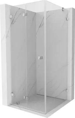 Produktbild von Mexen Lunar-F Faltduschkabine links 100 x 100 cm, transparent, Chrom - 836-100-100-01-00-L