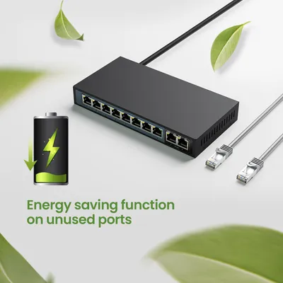 Obrázek produktu pro Extralink Ceres 8portový PoE+ switch 100 Mb/s 2× RJ45 Uplink 96 W Plug & Play