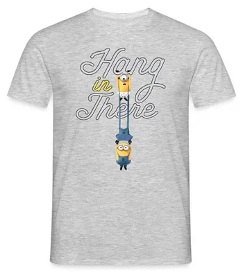 Produktbild von Spreadshirt Minions Carl Und Phil Durchhalten Despicable Me Männer T-Shirt, 3XL, Grau meliert