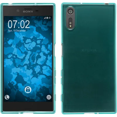 Produktbild von PhoneNatic Case kompatibel mit Sony Xperia XZ - türkis Silikon Hülle transparent + 2 Schutzfolien