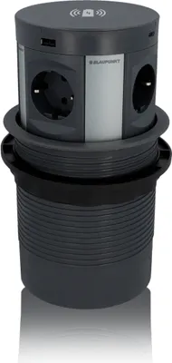 Produktbild von BLAUPUNKT Tischsteckdose mit induktivem Laden, Push-Funktion, 4-fach, 2xUSB A, 2xUSB C, 2 Meter, sch