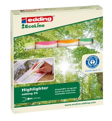 Immagine prodotto di edding 24 EcoLine evidenziatori assortiti (scatola da 4)