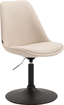 Produktbild von CLP Esszimmerstuhl Maverick Stoff drehbar und stufenlos verstellbar creme Gestell Farbe schwarz