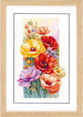 Obrázek produktu pro Výšivky křížkem Vervaco "Poppies", 21x37cm, počítaný vzor