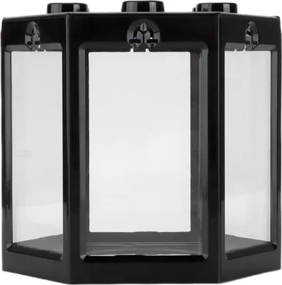 Produktbild von Kleines Aquarium, sechseckig, überlagerbar, tragbar, Mini-Aquarium für Bürodekoration, Schwarz