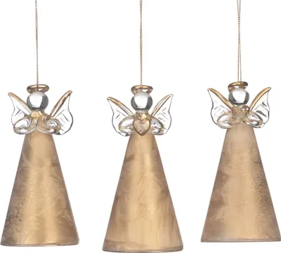 Produktbild von Goodwill Weihnachtsanhänger Glas Gold D 10 cm Wert sortiert à 3 Stück