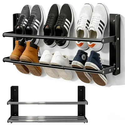 Produktbild von Omgoods – Wandregal für Schuhe mit 2 Ebenen, verstellbar und platzsparend