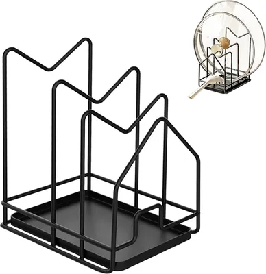 Produktbild von Schneidebretthalter - Schneidebrettregal für die Küche - schwarz - 12,7 x 18,3 x 20,4 cm