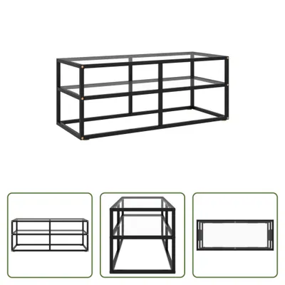 Immagine prodotto di The Living Store Mobile TV nero con vetro temperato 100x40x40 cm