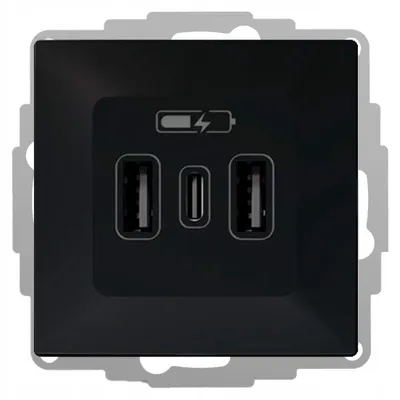 Image de Vestra Chargeur Usb 2Xa+C Noir 3808-19