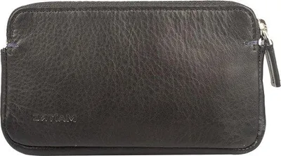 Image de Étui en cuir noir pour homme avec fermeture à glissière