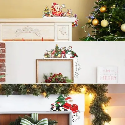 Immagine prodotto di Decorazione natalizia: ghirlanda da porta in legno, festosa