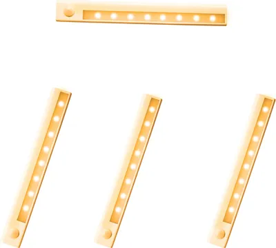 Produktbild von INF LED-Lichtleiste mit Bewegungsmelder, 23,6 cm, Unterbauleuchten für die Küche Warmweiß 4er-Packung