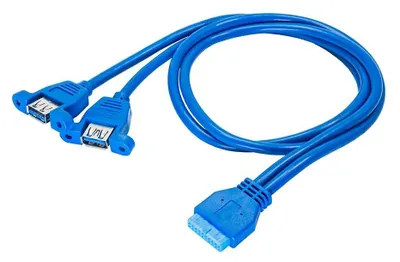 Zdjęcie produktu dla Akyga AK-CA-62, 65 m, USB 3.0 19-pin, 2 x USB 3.0, USB 3.2 Gen 1 (3.1 Gen 1), Męska, Niebieski