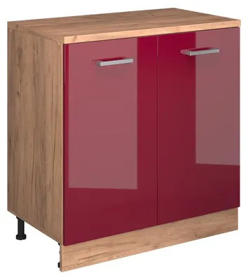 Image de Armoire d'extension Vicco Rion Rouge brillant/Chêne de force doré 80x46cm sans pente avec 2 portes, Model 60862