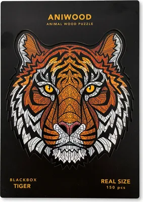 Produktbild von ANIWOOD J7402M Puzzle Tiger M 150 Teile, Holz, mehrfarbig, 150-teilig (1 Set)