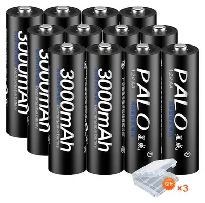Image de Piles rechargeables NiMH, compatibilité étendue, lot de 12 piles AA