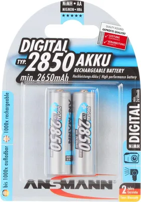Produktbild von ANSMANN Akku AA Mignon Typ 2850mAh 1,2V - aufladbar & hohe Kapazität, 2 Stück
