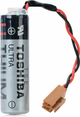 A single battery with wires and a connector.